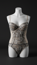 Lace balconette bodysuit with contour cups